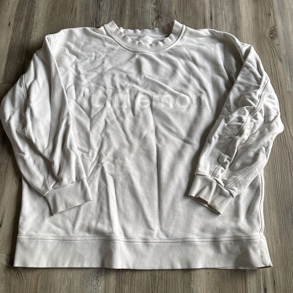 lululemon athletica White Embossed Logo Crewneck Sweatshirt